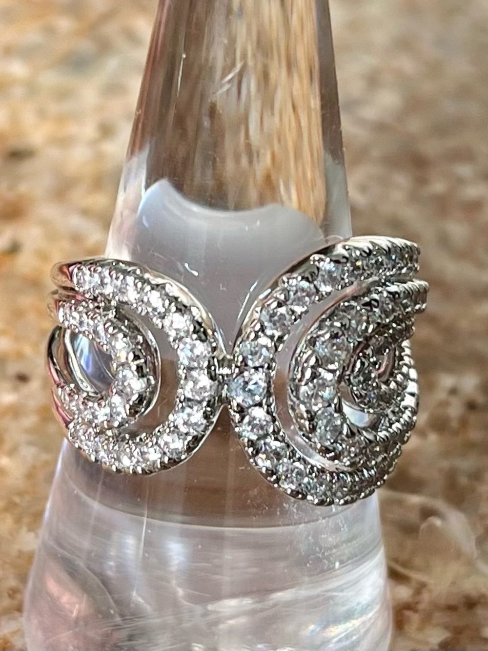 BP Diamond CZ on Rhodium Size 9 Ring
